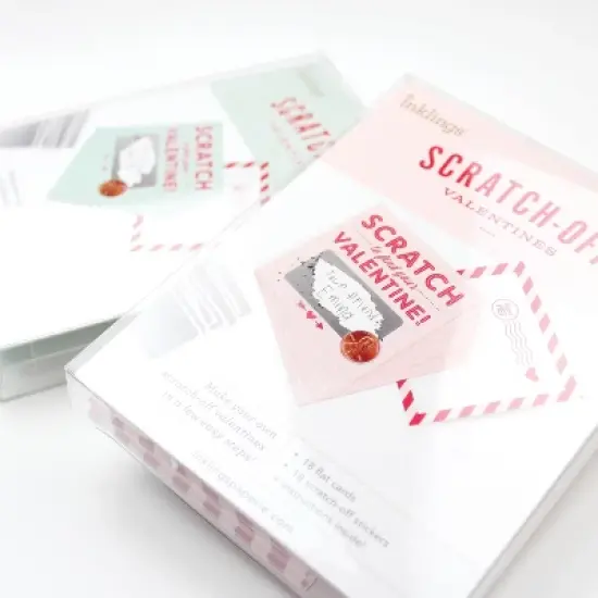 18ct Scratch-off Valentines Cards Pink image {1}