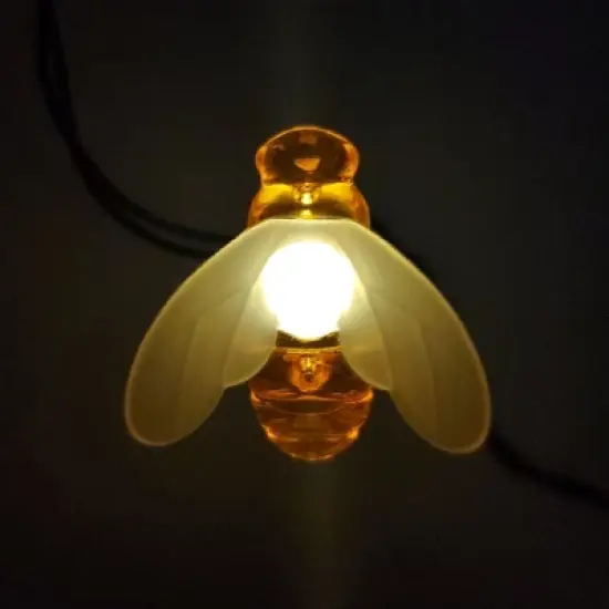 LumaBase Solar-Powered String Lights with Bee Motif image {3}