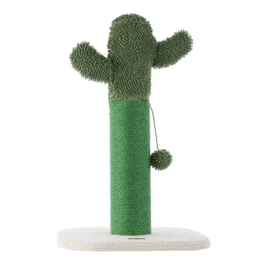 Pecos Modern Jute Cactus Cat Scratching Post with Fuzzy Toy image {8}