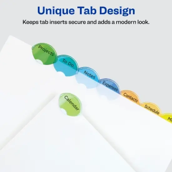 Avery 8-Tab Style Edge Dividers, Insertable Tabs, 2 Sets of 11201 image {2}