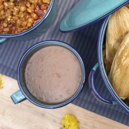 Granite Wire 12 Oz Enameled Steel Mug - Large Durable Mug, Oven and Fire-Safe, Reusable & Stackable, Dishwasher Safe (Turquoise Blue) image {4}