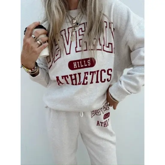 Women's Ascot + Hart Beverly Hills Graphic Joggers - Beige image {3}