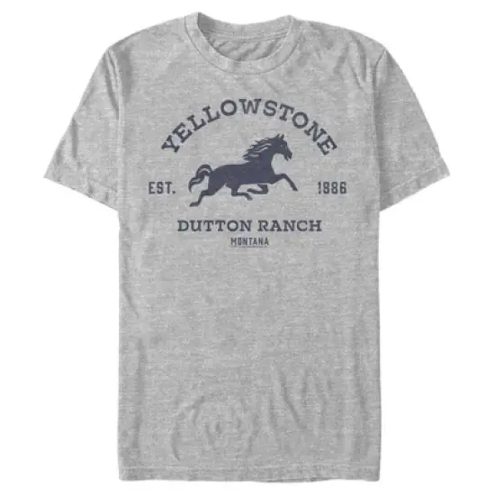 Men's Yellowstone Blue Horse Dutton Ranch Montana Est. 1886 T-Shirt image {4}
