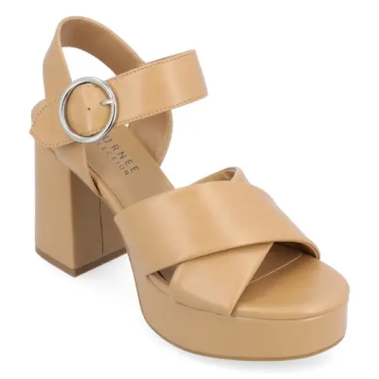 Journee Collection Womens Akeely Tru Comfort Foam Mid Heel Platform Sandals image {13}