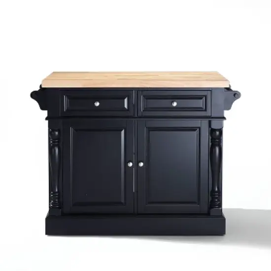 Oxford Butcher Block Kitchen Island Black - Crosley image {7}