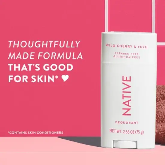Native Solid Deodorant - Wild Cherry & Yuzu - Aluminum-Free 2.65oz image {4}