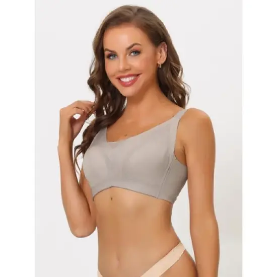 Allegra K Women's Adjustable Straps Full Coverage Mesh Underwire Minimizer Bra image {4}