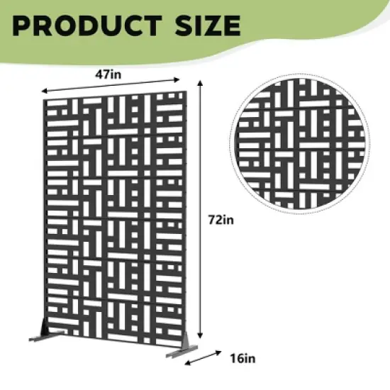 Lirago Outdoor Privacy Screen Privacy Fence Fence Panels Metal Garden Fencing - 72x47 image {5}