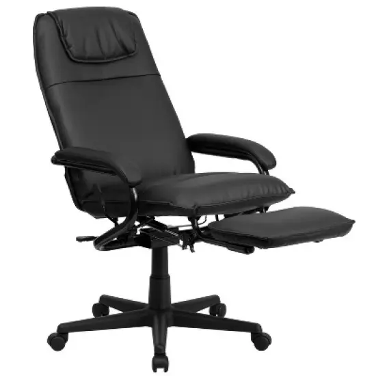 Flash Furniture High Back LeatherSoft Executive Reclining Ergonomic Swivel Office Chair with Arms image {5}