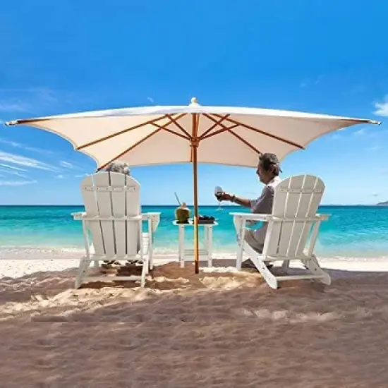 VINGLI HDPE Outdoor Side Table, Waterproof 2-Tier Patio Side Table End Tables for Patio Deck Porch Backyard Pool image {5}