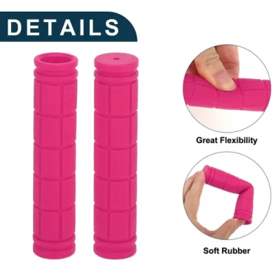 Unique Bargains Bike Handlebar Grips Covers Rubber 4.72" Pink 1 Pair image {2}