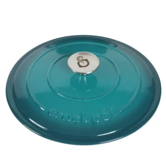 Crock-Pot 6qt Artisan Round Dutch Oven Teal Ombre: Enamel Surface, Oven-Safe, Gas & Electric Compatible, 14" Diameter image {5}