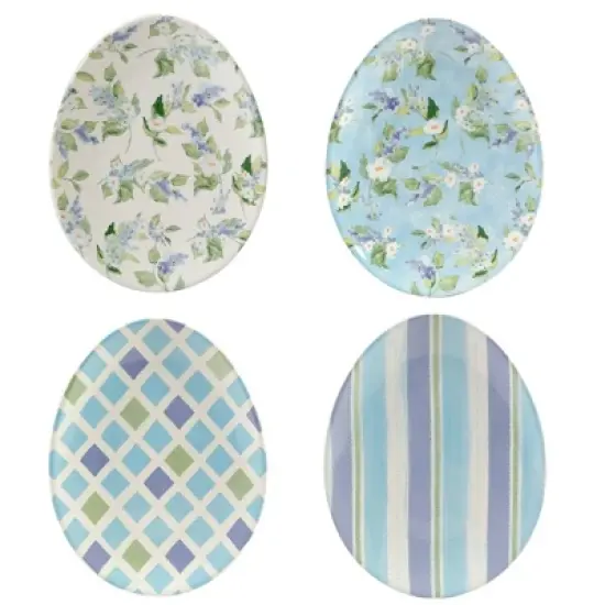 Certified International (Set of 4) 8" Oval Egg Plates image {7}