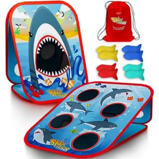 SWOOC Games - Shark Frenzy | 2-in-1 Bean Bag Toss Game for Kids | 5-Second Setup | Toddler Party Games For Kids 3-5 | Toddler Outdoor Games for Kids image {6}