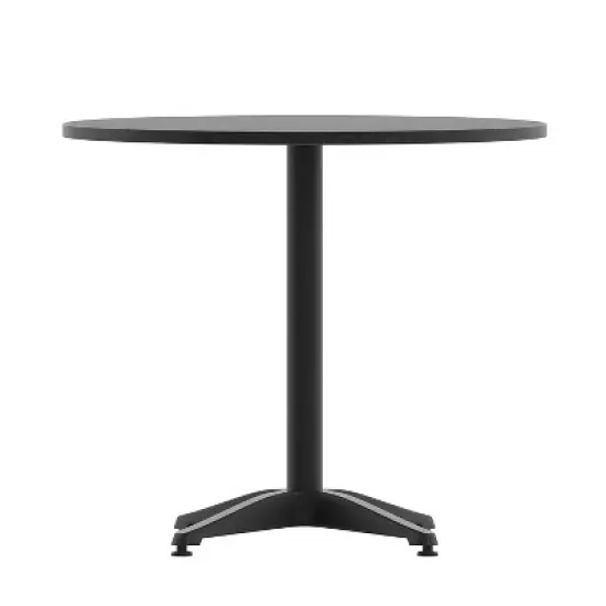 Emma and Oliver 31.5'' Round Aluminum Indoor-Outdoor Table with Base image {8}