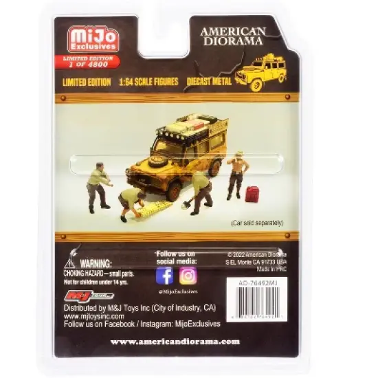 "Off-Road Adventure" 6 piece Diecast Set (4 Figures & 2 Accessories) Ltd Ed to 4800 pcs 1/64 Scale Models by American Diorama image {2}