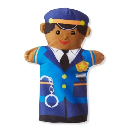 Melissa & Doug Jolly Helpers Hand Puppets (Set of 4) - Construction Worker, Doctor, Police Officer, and Firefighter image {3}