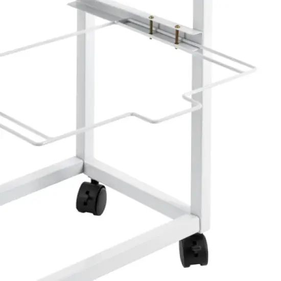 YIYIBYUS 2 Tiers Metal Rolling File Carts with Wheels Pull-Out File Folder Rack image {4}