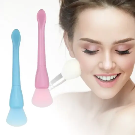 Unique Bargains Silicone Face Mask Brushes Face Mask Applicator Brushes Soft Silicone Brushes 2Pcs image {1}