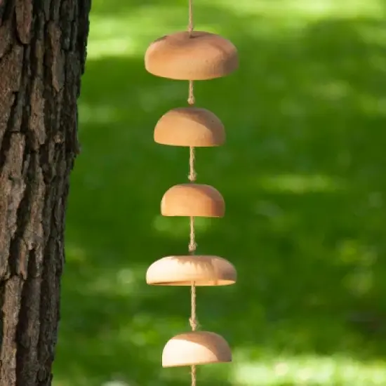 Natural Terracotta Hanging Chime - Foreside Home & Garden image {2}