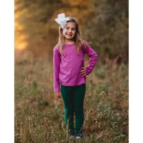 City Threads USA-Made Girls Soft Fleece Comfortable & Stylish Stretch Leggings for Toddlers/Kids image {5}