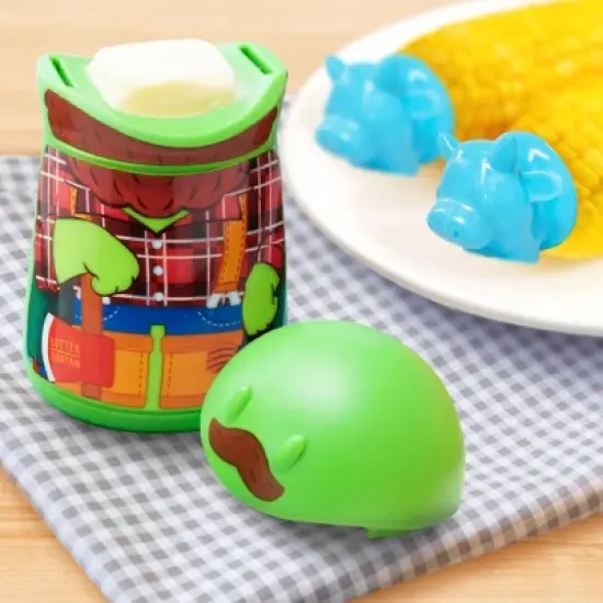 Talisman Designs Butter Bunyan Butter Keeper & Spreader with Set of 2 Babe Corn Picks, Set image {2}