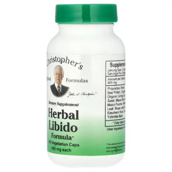 Christopher's Herbal Libido Formula - 475 mg - 100 Vegetarian Capsules image {2}
