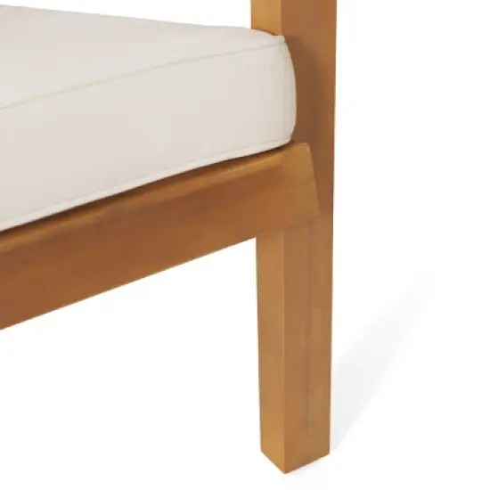 3 Piece Acacia Wood Outdoor Patio Chat Set,Wood Coffee Table and 2 Adirondack Chair Set,Outdoor Patio Conversation Set with Cushion-Coolbibila image {6}