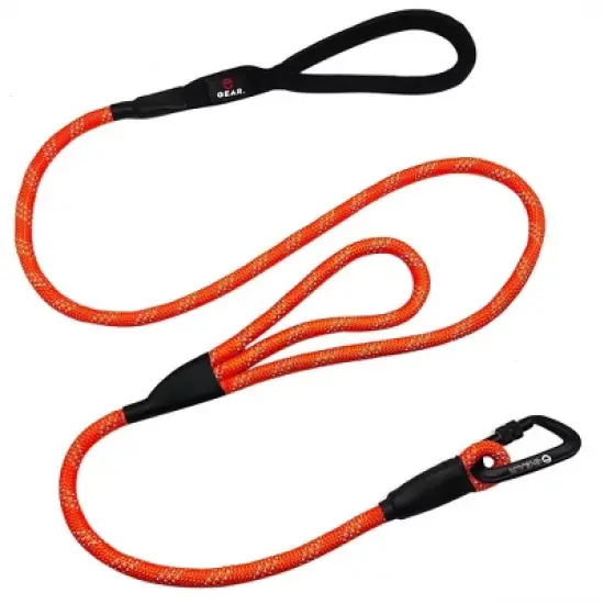 Enthusiast Gear Double Handle Rope Dog Leash with Locking Carabiner for Traffic Training Large and Medium Breeds (6' Foot) image {8}