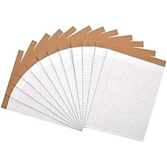 MyOfficeInnovations Notepads 8.5" x 11.75" Wide White 50 Sh./Pad 12 Pads/PK (16767) 749567 image {1}
