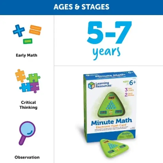 Learning Resources Minute Math Electronic Flash Card image {3}