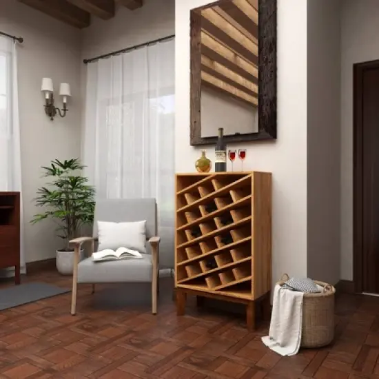 Modern Wood Wine Rack Brown - Olivia & May image {9}