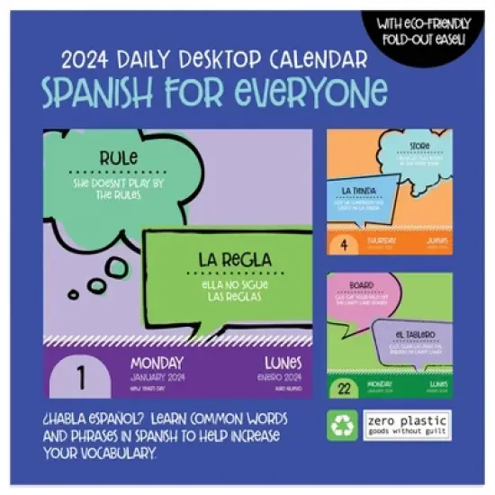TF Publishing 2024 Daily Desktop Calendar 5.25"x5.25" Spanish Words image {5}
