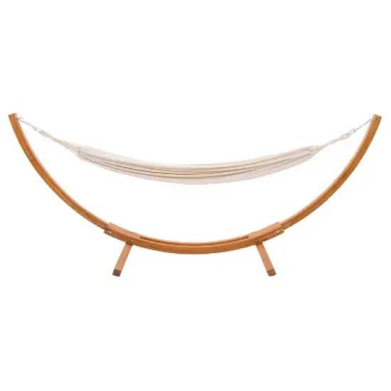 Wood Frame Free Standing Sling Hammock - Beige - CorLiving image {2}