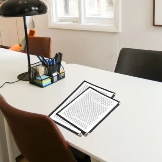 WeChef 30 Pack Menu Cover 8.5 x 11" Letter Double Fold 2 Page 4 View Restaurant Black Trim image {7}