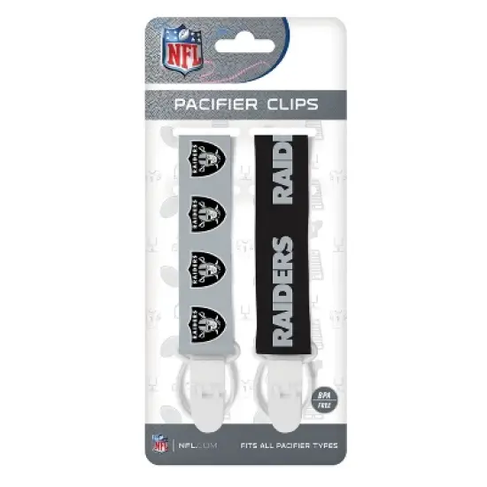 BabyFanatic Officially Licensed Unisex Pacifier Clip 2-Pack - NFL Las Vegas Raiders - Officially Licensed Baby Apparel image {2}