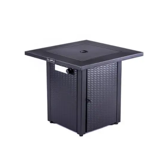 Garden Comfort 28" Square Outdoor Fire Table Black image {8}