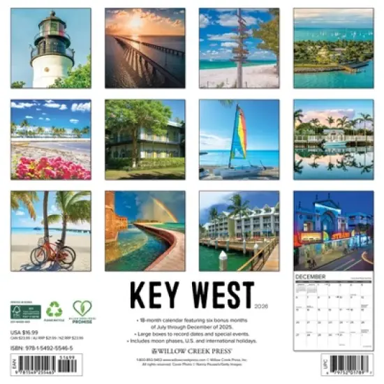 Willow Creek Press 2026 Key West Wall Calendar image {1}