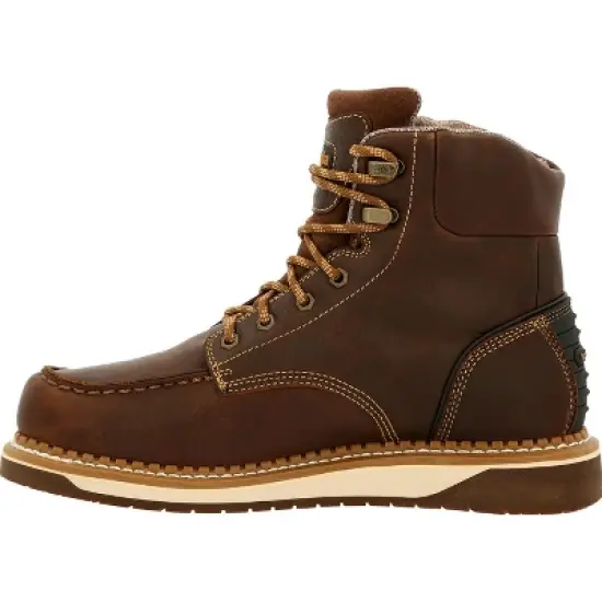 Men's Brown Georgia Boot AMP LT Wedge Waterproof Moc-Toe Work Boot Size 14(Wide) image {4}