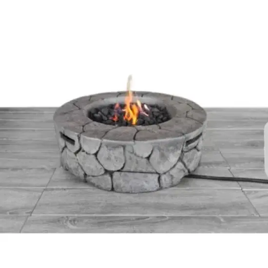 28 inch Fiber Reinforced Concrete Outdoor Fire Pit, 40,000 BTU, Round Gray, Propane or Natural Gas Compatible image {5}
