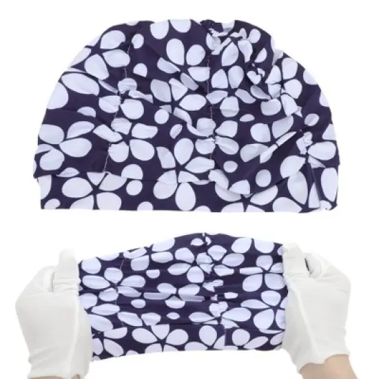Unique Bargains Nylon Floral Pattern Swimming Cap 1 Pc image {4}