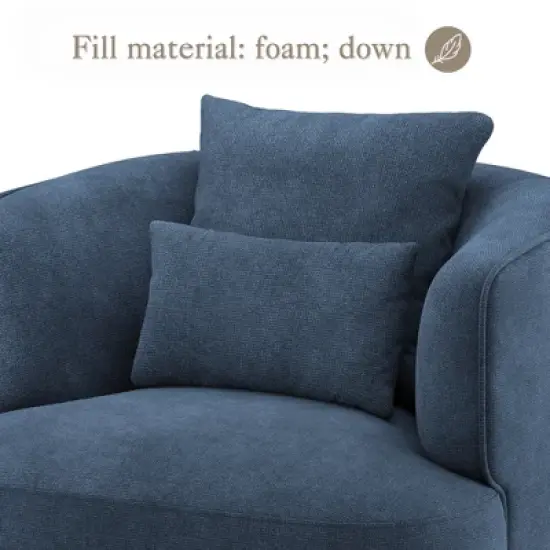 32.3" Wide Upholstered Swivel Accent Chair, 360&deg; Swivel Accent Barrel Chairs, Comfy Club Reading Chairs for Adults for Living Room, Bedroom image {5}