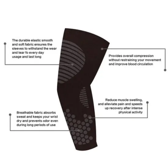 Copper Zone Pain Relief Elbow Brace Compression Support Sleeve For Tendonitis, Tennis Golf Elbow - 3 Pair Pack image {1}