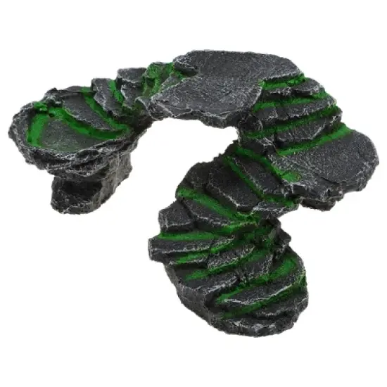 Unique Bargains Resin Tortoise Rock Turtle Basking Platform 8.3"x6.5"x3.6" Gray Green 1 Pc image {6}