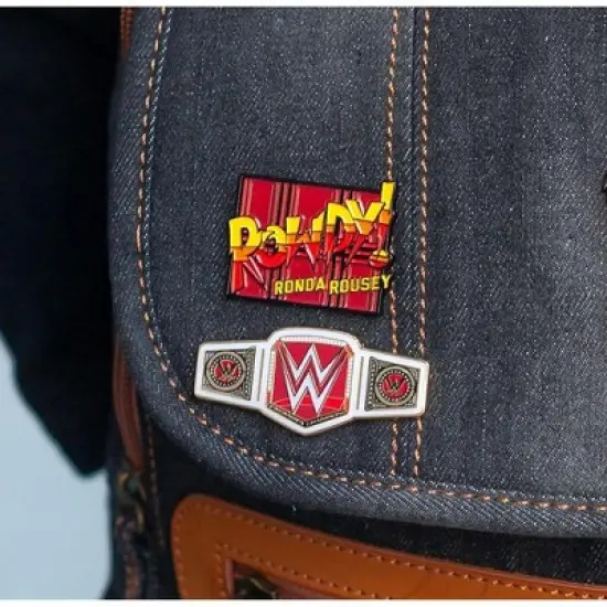 SalesOne LLC WWE Rowdy Ronda Rousey Collector Pin Set | Exclusive Women's Champion Belt Pin image {2}