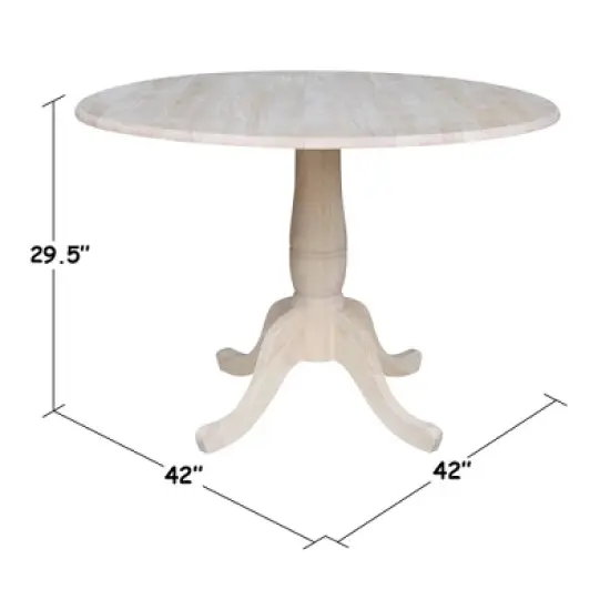 Timothy Round Drop Leaf Table - Unfinished - International Concepts image {6}