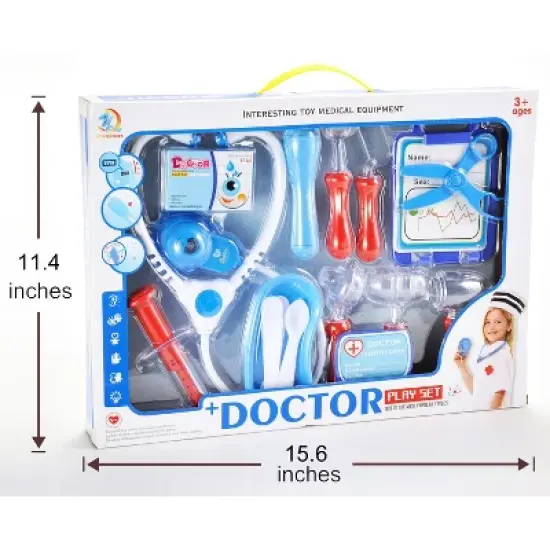 Link Worldwide Medical Doctor Hospital Kit Playset Pretend Play Toy Comes With 16 Different Medical Toy Tools image {3}
