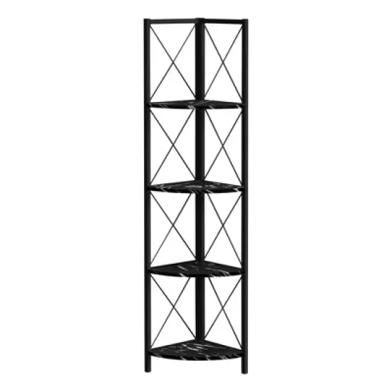 59.25" 4 Tier Mix Material X Design Etagere Bookcase - EveryRoom image {11}