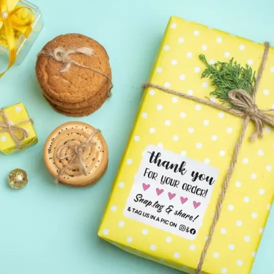 Wrapables Snap Tag & Share Small Business Thank You Stickers Roll, Sealing Stickers and Labels for Boxes, Envelopes, Bags and Packages (500pcs) image {3}