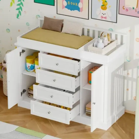 FUFU&GAGA Multi - Functional Changing Table Dresser: Ample Storage,Toxic - Free &ndash; Ideal for Baby Care image {2}